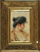 PALUMBO Luigi 1859-1916,Portrait einer Dame mit roter Perlenkette im Profil,Allgauer DE 2015-11-05