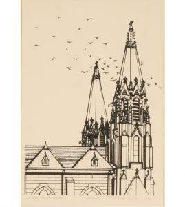 PALUZZI Claudine 1931-2018,Church of St. Mary,1980,Ripley Auctions US 2009-10-25