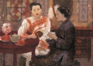 PAN Yihang 1957,Two Women at Tea,2000,Skinner US 2014-09-19