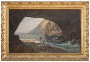 PANATTA ALBERTO 1900-1900,Veduta di grotta con fanciulle al bagno,Babuino IT 2018-01-22