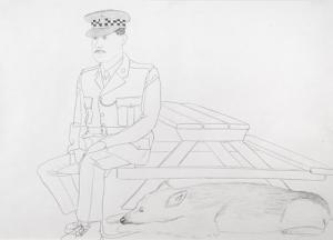 PANAYIOTIS Kalorkoti 1957,Police man and dog,1991,Bonhams GB 2011-11-15