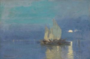PANDUR Joszef, Josef 1888-1943,Sunset on the sea,Pinter HU 2020-08-15