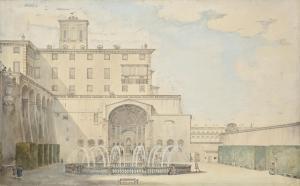 PANINI Francesco 1745-1812,Deux vues du Palais Pontifical du Quirinal,Christie's GB 2024-03-20