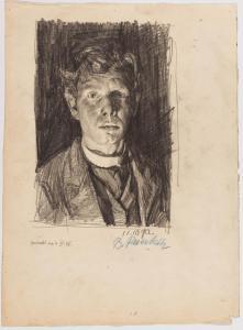 PANKOK Bernhard 1872-1943,Portrait of a young man (self portrait?),1893,Galerie Koller CH 2022-09-23