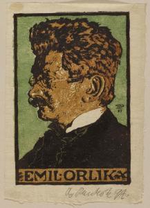 PANKOK Bernhard 1872-1943,Portrait of Emil Orlik,1897,Galerie Koller CH 2022-09-23