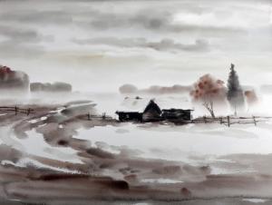 PANKOV Pavel Vasilevich 1930,A River Landscape,John Nicholson GB 2014-12-17