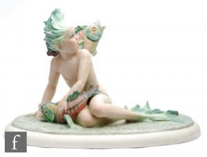 PANNUNZIO Arturo 1891-1953,a seated mermaid creature with a,1940-1950,Fieldings Auctioneers Limited 2021-10-14