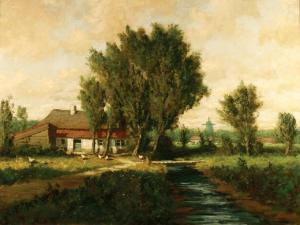 PANSTEN A 1900-1900,A cottage beside a stream ina landscape with windm,Duke & Son GB 2011-03-03
