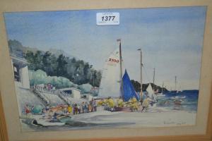 PANTER Ken,Figures and boats by a quayside,Lawrences of Bletchingley GB 2016-06-07