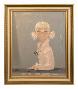 PANTUHOFF Igor 1911-1972,Blonde Girl Wearing Dotted Pink Dress,Hindman US 2022-12-09