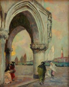 PAOLETTI Rodolfo 1866-1940,NEI PRESSI DEL PALAZZO DEI DOGI, VENEZIA,Trend Auction IT 2024-01-31