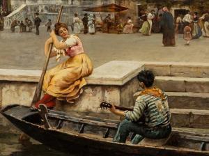 PAOLETTI Sylvius D 1864-1921,Young Couple in Venice,1900,Auctionata DE 2015-12-03