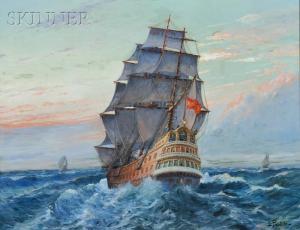 PAOLILLO Luigi 1864-1934,Galleon at Sea,Skinner US 2012-11-14