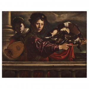 PAOLINI Pietro 1603-1681,GIOVANE MUSICANTE E RAGAZZO CON CACCIAGIONE,Pandolfini IT 2023-11-08