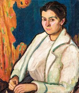 PAP Geza 1883,Portrait of a woman in white blouse,Nagyhazi galeria HU 2020-09-15