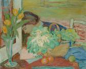 PAPAGEORGE Aristide 1899-1983,woman with still life and basket of flowers,Bonhams GB 2005-01-25