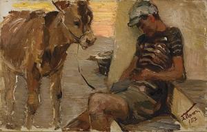 PAPAPANAGIOTOU Stavros 1885-1955,Boy with donkey,Sotheby's GB 2007-05-15