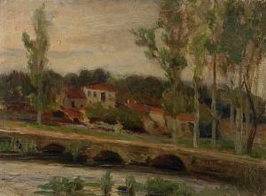 PAPAPANAGIOTOU Stavros 1885-1955,Landscape with bridge,Sotheby's GB 2007-05-15