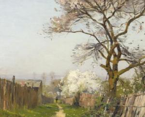 PAPE Jean Constant 1865-1920,Paysage de printemps,Brissoneau FR 2019-11-06