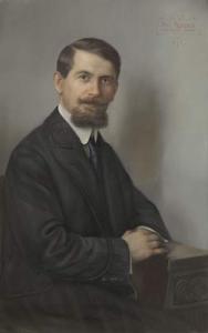 PAPESCH Paul 1800-1900,Portrait eines Herren mit blauer Krawatte,Arnold DE 2006-03-11