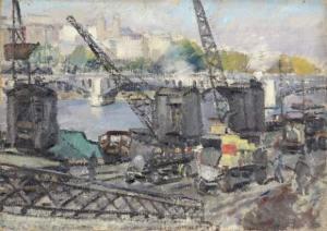 PAPILLAUD Marcelle 1880,Les berges de la Seine vues du Trocadéro,Etienne de Baecque FR 2009-10-18