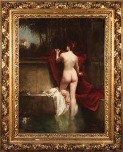 PAPPERITZ Fritz Georg 1846-1918,Nude Stepping from Bath,Neal Auction Company US 2019-09-14