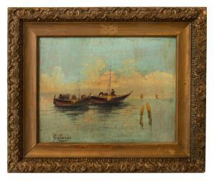 PARDO Gennaro 1865-1927,Marina con barche,Gliubich Casa d'Aste IT 2023-07-06
