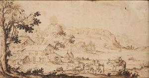 PARIGI Giulio 1571-1635,Paysage animé avec une ferme,Beaussant-Lefèvre FR 2022-02-10