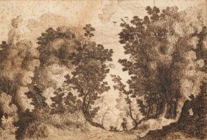 PARIGI Giulio 1571-1635,Paysage de sous-bois animé de perso,Artcurial | Briest - Poulain - F. Tajan 2024-02-06