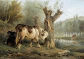PARIS Joseph Francois 1784-1871,Flusslandschaft mit Stieren,Dobiaschofsky CH 2010-05-05