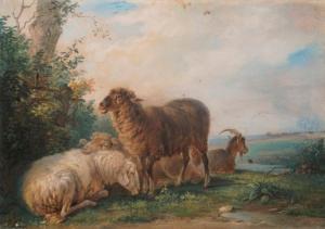 PARIS Joseph Francois 1784-1871,Moutons au pré,Rossini FR 2018-03-27