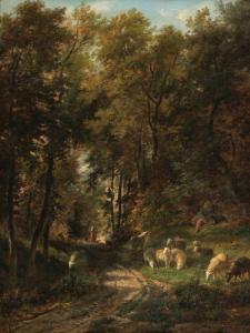 PARIS Joseph Francois 1784-1871,Waldstück mit weidender Schafherde,Kastern DE 2017-12-02