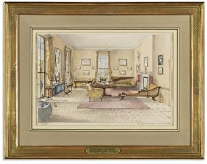 PARIS LOUISA 1811-1875,MISS PAGE'S DRAWING ROOM, POINTERS, SURREY,1850,Sotheby's GB 2011-10-18