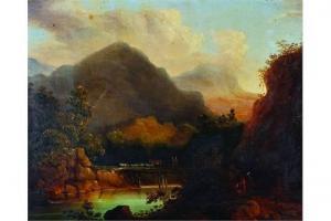 PARIS R… 1800-1800,A Mountainous River Landscape,1854,John Nicholson GB 2015-02-25