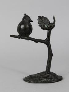 PARIS René 1881-1970,Vogel auf Ast mit Blatt und Schnecke auf ovaler Plinthe,Mette DE 2023-11-08
