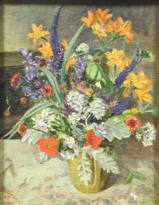 PARISH Constance 1900-1900,A still life of assorted flowers arranged on a ta,20th century,Tennant's 2024-01-12