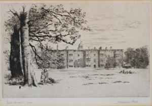 PARK James Chalmers 1858-1938,Temple Newsam, Leeds, black and white etching, tit,Morphets 2019-03-07
