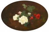 PARK James Stuart 1862-1933,Scottish Still life of white and red roses on a ba,Tennant's 2021-03-20