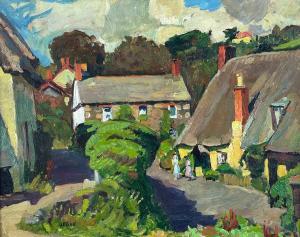 PARK John Anthony 1880-1962,Cottages at Cadgwith,1932,David Lay GB 2024-02-29