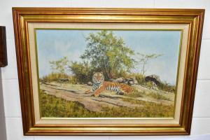 PARK Stephen 1953,A tiger in a natural landscape setting,Richard Winterton GB 2021-11-15