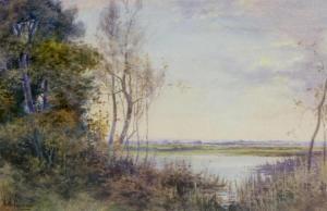 PARKER Arthur Henry 1874,Lake Scene,Maynards CA 2017-10-27