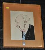 PARKER Bernard 1968,A characature study of a gentleman wearing a ,Shapes Auctioneers & Valuers 2011-01-27