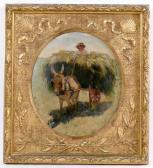 PARKER Charles S 1860-1930,a boy on a donkey led cart,1889,Nye & Company US 2011-01-31
