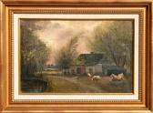 PARKER DAVIS John 1832-1910,Pastoral Landscape with Sheep,1905,Ro Gallery US 2023-05-13