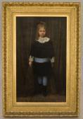 parker edgar,A portrait of a young girl wearing a blue dress wi,1881,Dallas Auction 2010-01-13