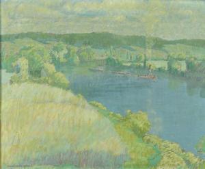 PARKER George Waller 1888-1957,Remorqueur sur la rivière,Auxerre Enchères FR 2024-04-07