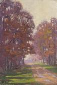 PARKER GROOM Emily 1876-1975,Autumnal forest road,Eldred's US 2018-03-10