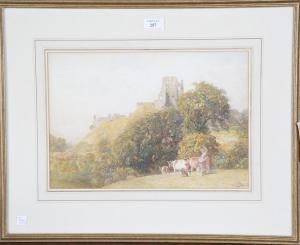 PARKER John 1839-1915,A View of Corfe Castle,1902,Tooveys Auction GB 2021-08-18