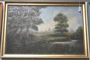 PARKER Nan,Landscape with Pond and Trees,Tooveys Auction GB 2009-07-15