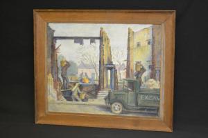 PARKER Phyllis,Men Clearing Bomb Damaged Buildings,1941,Bamfords Auctioneers and Valuers 2016-05-11